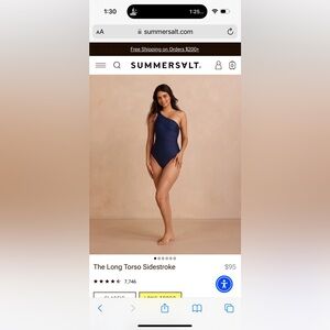 Navy Long Torso Summersalt Sidestroke